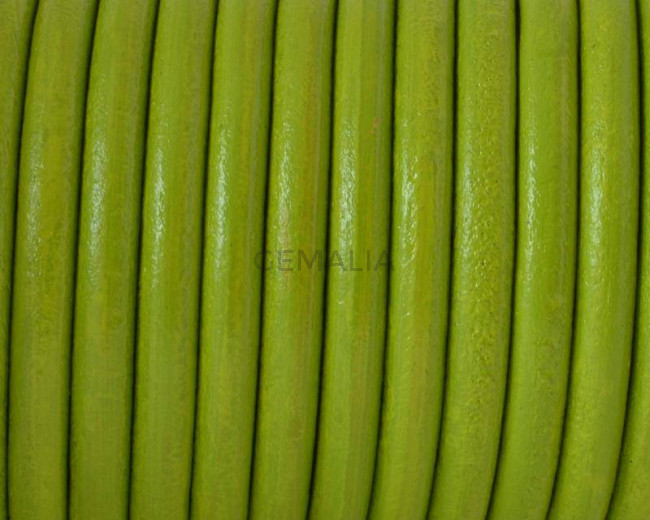 Round Leather cord. 4.5mm. Pistachio.Best Quality.