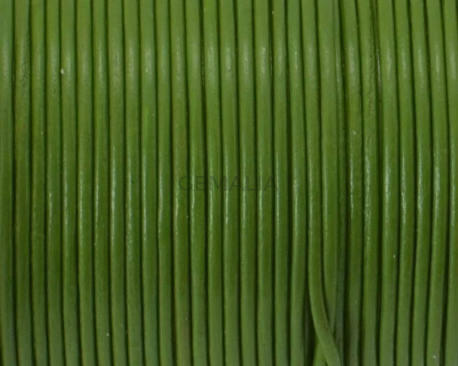 Round Leather Cord. 1mm. Pistachio