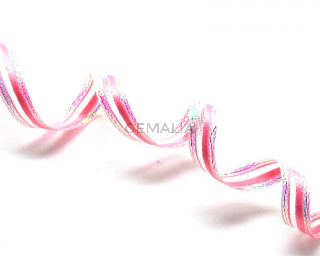 Ribbon&wire. 7mm. Pink. Best Quality.