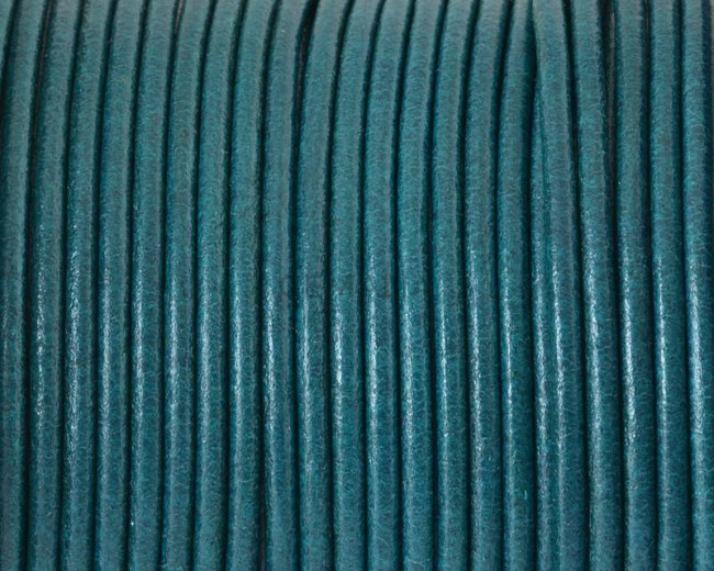 Round leather Cord. 2mm. Turquoise. Best Quality.