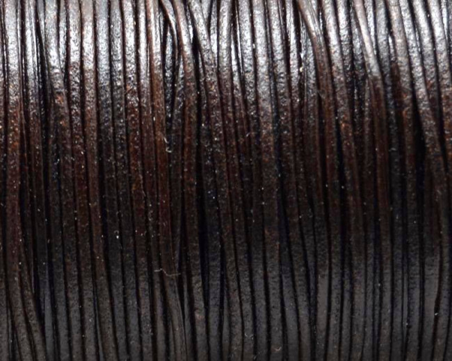 Kangaroo Leather Round Cord. 1mm. Dark brown. Best Quality