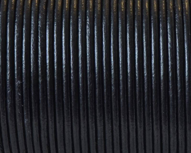 Round leather Cord. 2mm. Black. Best Quality.