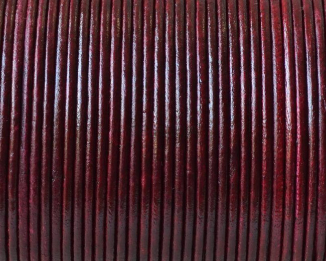 Round Leather Cord. 1.5mm. Burdeaus. Best Quality.