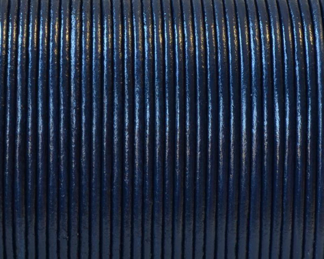 Round Leather Cord. 1.5mm. Navy blue. Best Quality.