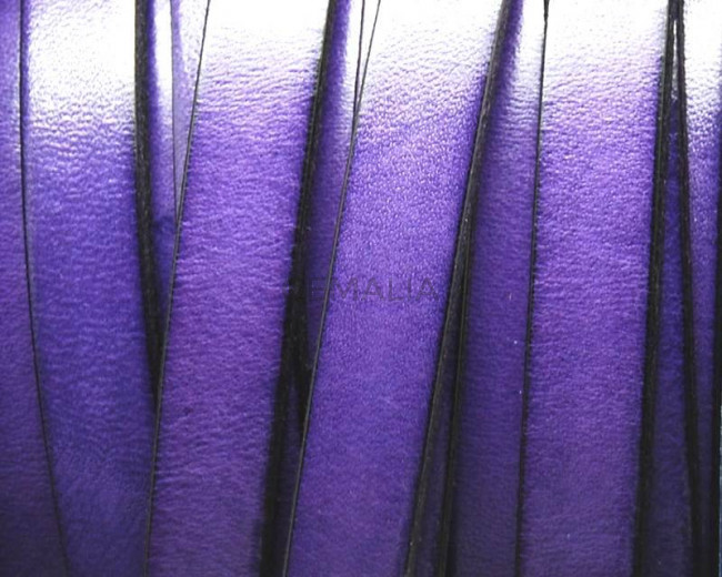 Flat Leather cord 10x1.5mm. Purple&black. Best Quality.