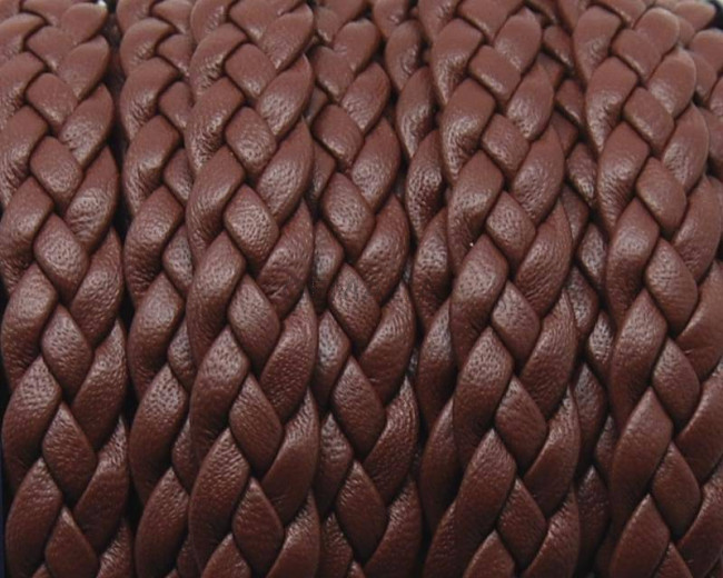 Bolo Braided Flat Leather Cord. 9x2mm. Light Brown. Best Quality.
