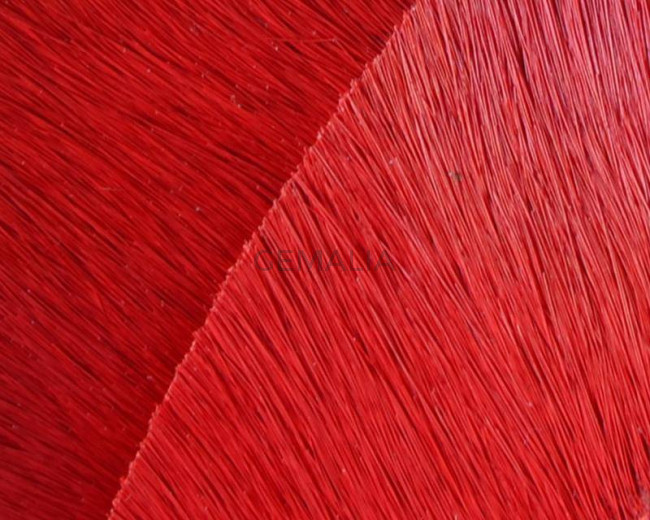 Colored cow hair Flat leather cord. 20mm. red. Best Quality.