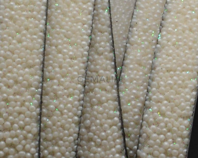 Flat Synthetic Caviar. 10x2.2mm. Beige. Best Quality.