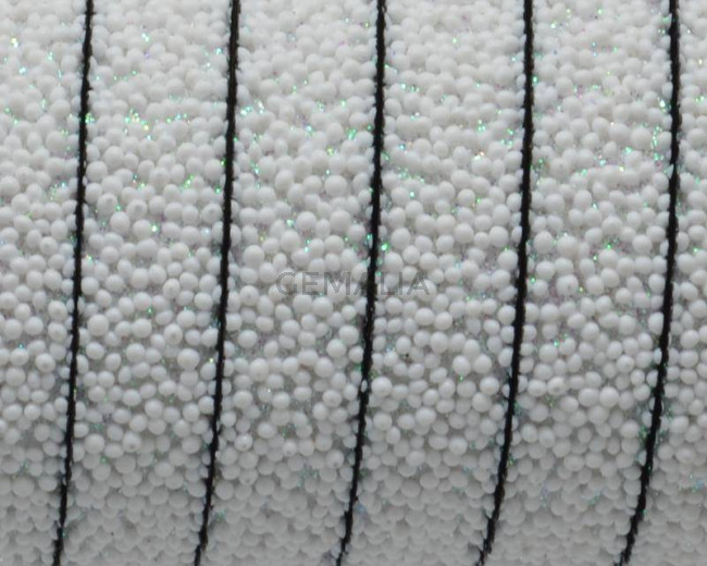 Flat Synthetic Caviar. 10x2.2mm. White. Best Quality.