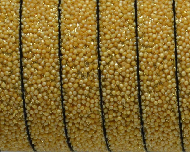 Flat Synthetic Caviar. 10x2.2mm. Gold. Best Quality.