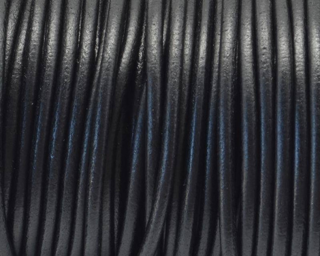 Round Leather cord. 3mm. Black. Best Quality.