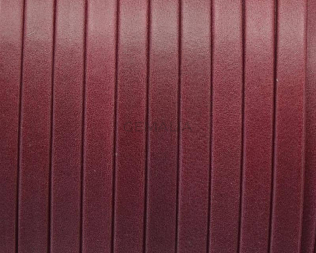Flat Leather cord. 5x1.5mm. Denver. Garnet.  Best Quality.