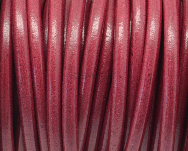 Round Leather cord. 5mm. Garnet. Best Quality.