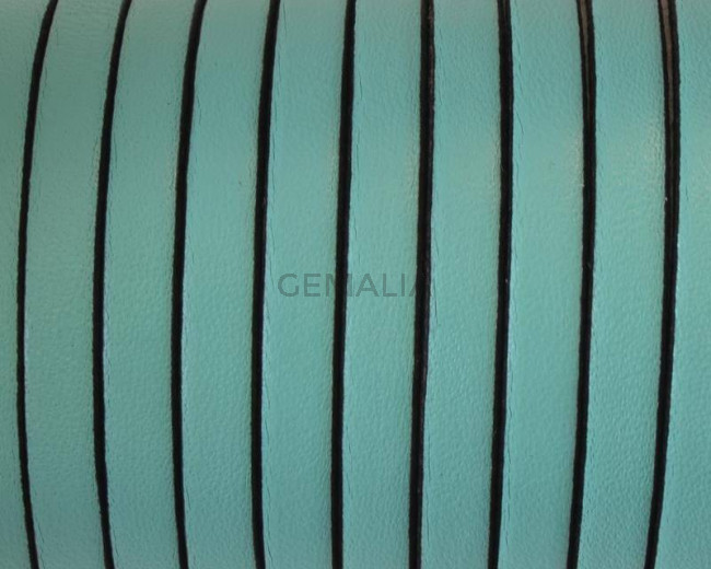 Flat Leather cord. 5x1.5mm. Sea blue2. Best Quality.