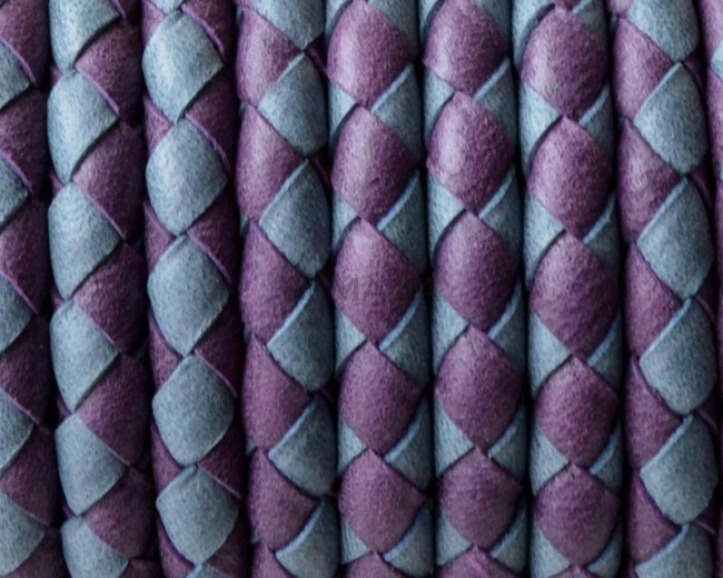 Bolo Braided Round Leather Cord. 5mm. Denver. Violet-grey .Inn.1mm.approx.Best Quality Bolo Braided Round Leather Cord. 5mm. Denver. Violet-grey .Inn.1mm.approx.Best Quality