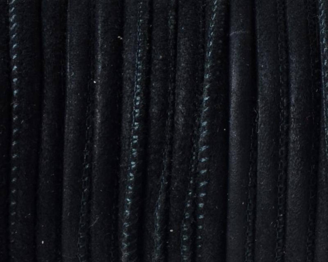 Round Stitched leather cord. 4mm. Black. Best Quality.