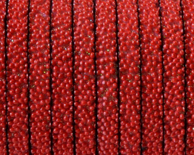 Flat Synthetic Caviar. 5x2mm. Red. Best Quality.