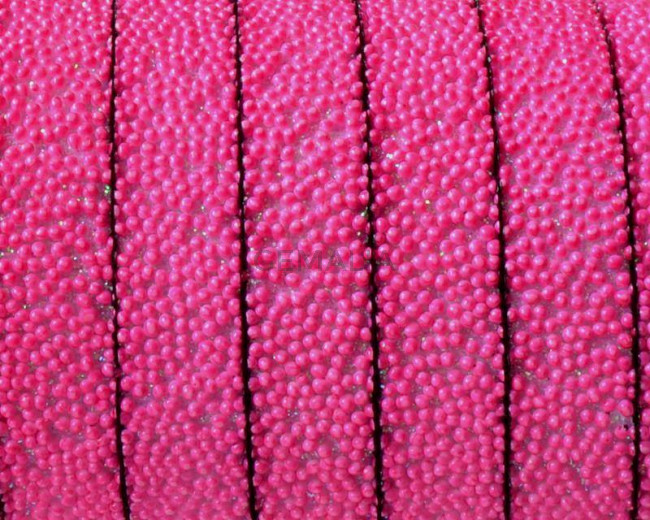 Flat Synthetic Caviar. 10x2mm. Fuchsia. Best Quality.