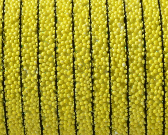 Flat Synthetic Caviar. 5x2mm. Yellow. Best Quality.