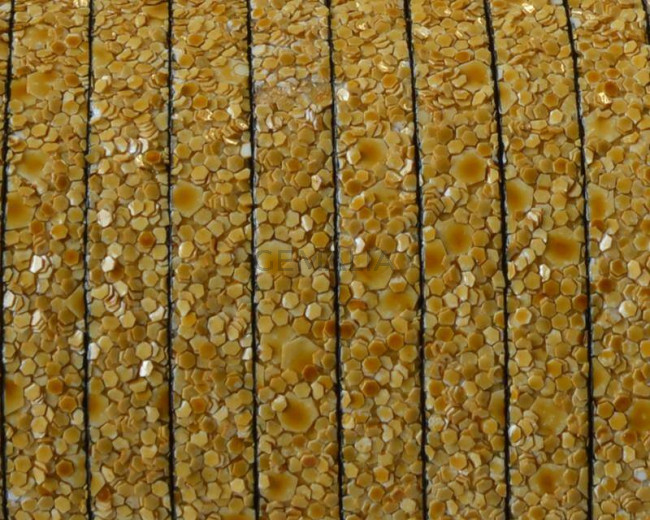 Synthetic fancy cord. Flat. 5x2mm. Gold. Best Quality.