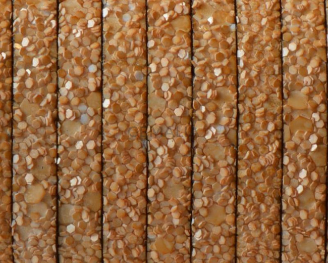 Synthetic fancy cord. Flat. 5x2mm. Medium Brown. Best Quality.