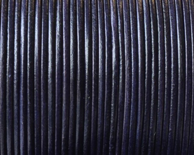 Kangaroo Leather Round Cord. 1mm. Navy blue. Best Quality.