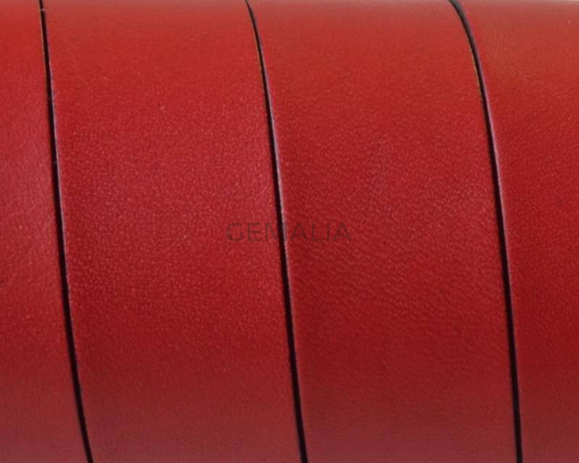 Flat Leather cord. 20x1.5mm. Red-black. Best Quality.