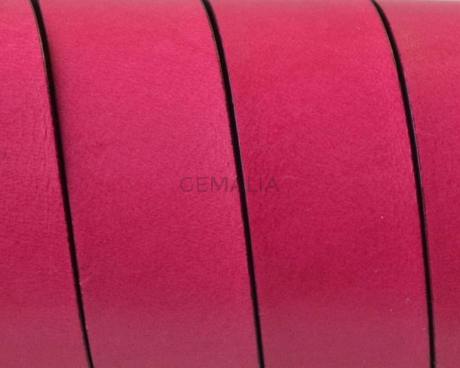 Flat Leather cord. 20x1.5mm. Fuchsia-black. Best Quality.