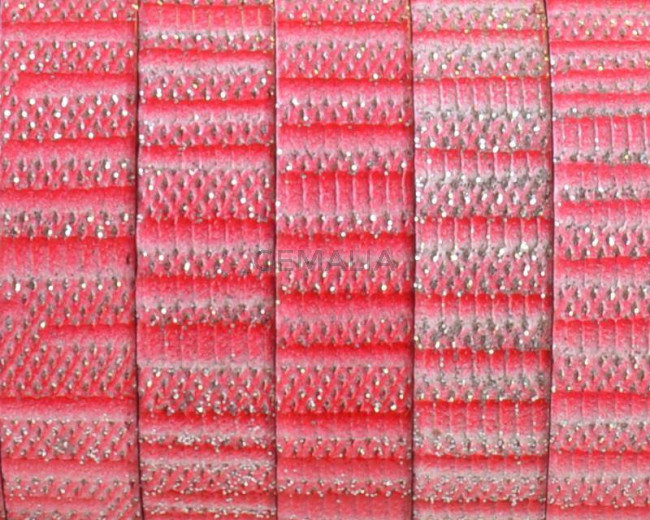 Flat Leather cord. 10x1.5mm. Pink-brilliantine. Best Quality.
