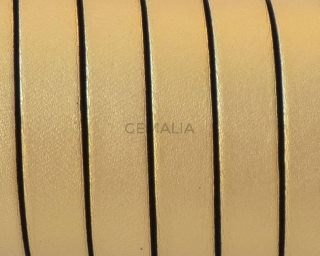Flat Leather cord 10x1.5mm. Metal gold2-black. Best Quality. Bulk Price.