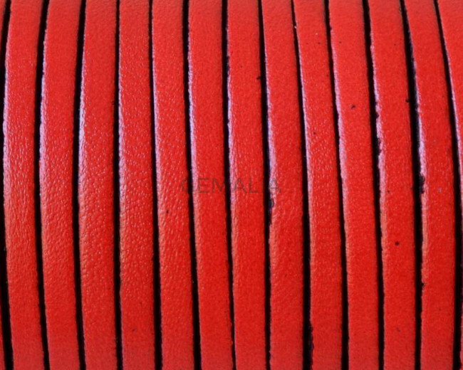 Flat Leather. 3x1.5mm. Red. Best Quality