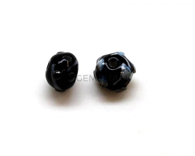 Murano. Round. 10mm. Black. Inn.2mm.approx.