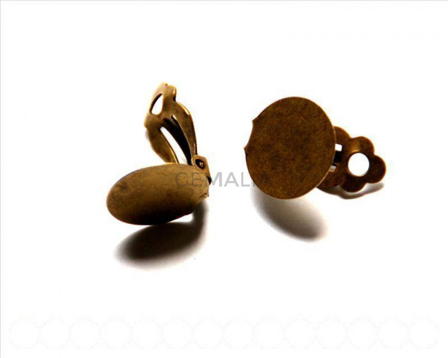 Earring Setting & Component. 16mm. Bronze..