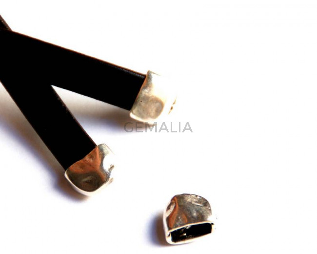 Zamak. End cap, 11x13mm. Silver c.Inn.10x4mm.