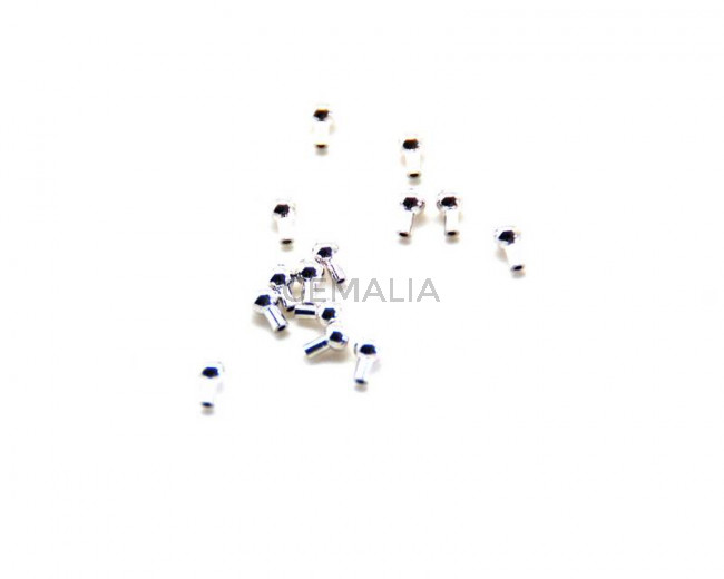 Metal. Wire end cap. 5x3mm. Silver color. Inn.0.6mm.
