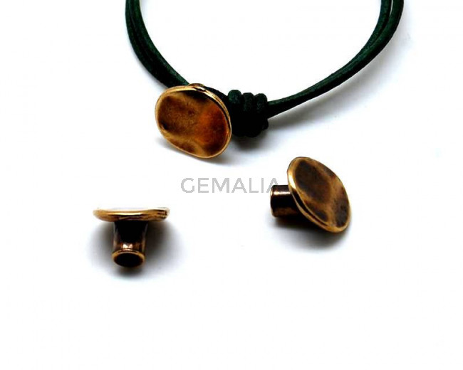 Zamak. Clasp. Button. 16x14mm. Antique gold. Inn.4.2mm.