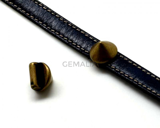 Zamak. Cone. 13mm. Antique gold. Inn.10x2.5mm.