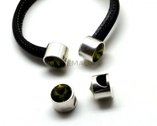 Zamak. Ending. Coin. Silver color-olivine.