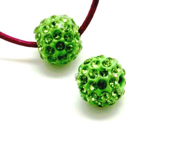 Rhinestone. Round. 10mm. Peridot. Inn.2.5mm.approx.