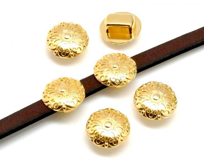 Zamak. Coin. 14mm. Gold. Inn.6.5x2.5mm.