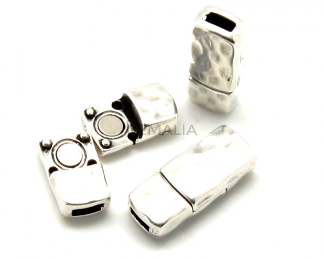 Magnetic clasp Zamak. 26x13mm. Silver color. Inn.6x2.5mm. Bulk Price.