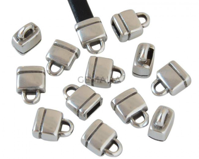 Zamak. Ending. 10x8mm. Silver color. Inn.5x2.5mm.