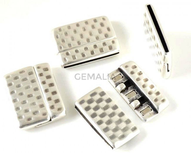 Magnetic clasp. 25x33.5mm. Silver. Inn.30x2mm.