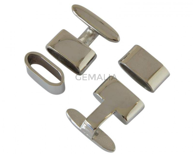 Stainless steel 304.Clasp.23x21.5x7.5/18x9.5x7.5mm.Inn.15x5/15x5mm
