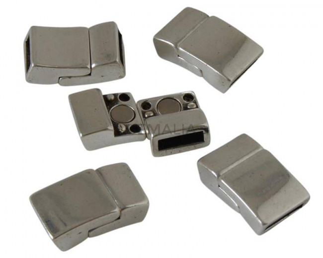 Zamak. Magnetic clasp. 21.5x12mm. Silver. Inn.10x2.5mm.