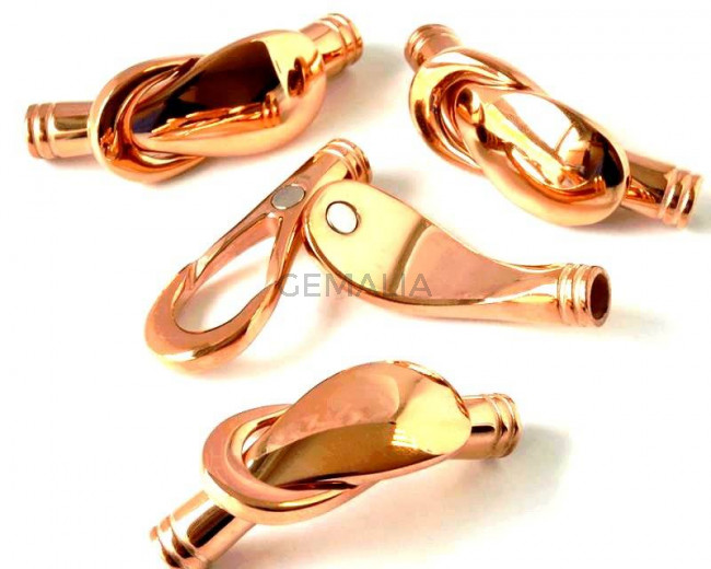 Stainless steel. 304. Magnetic clasp. 43x15x8mm. Rose gold. Inn.5mm.