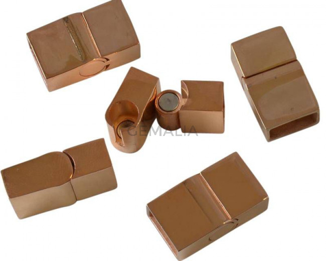 Stainless steel 304. Magnetic clasp. 21x12x7.5mm.Rose Gold.Inn.10x5mm.