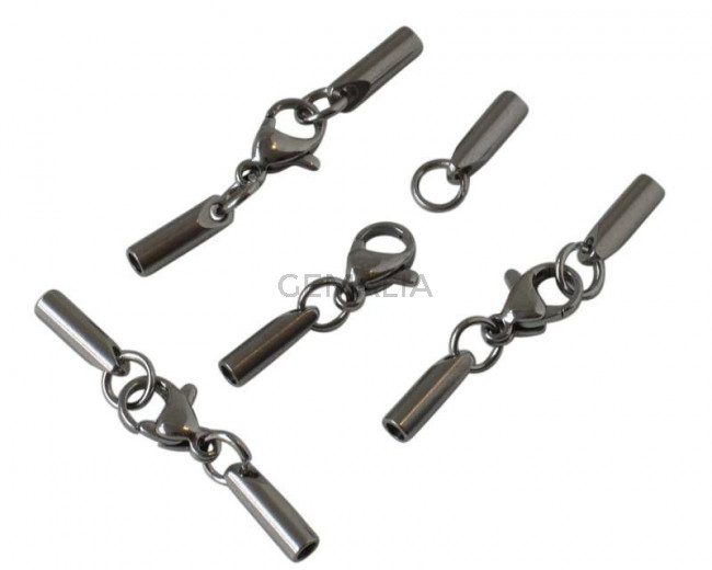Stainless steel 304. Lobster claw cord clasp. 32x3x3mm.Silver.Inn.2mm.