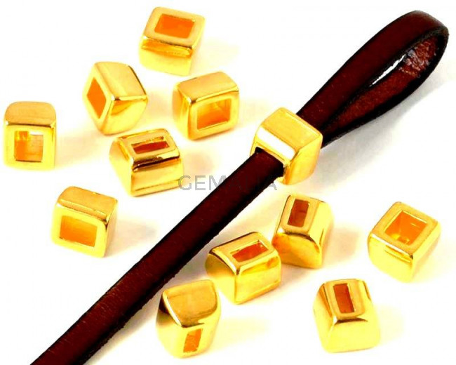 Zamak. Loop component for stripe. 8x9mm. Gold. Inn.5x2mm.