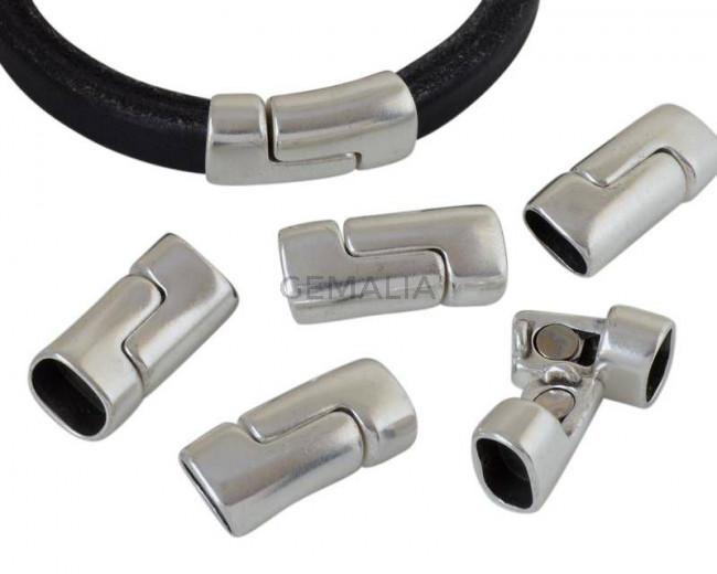 Zamak. Magnetic clasp. 13x27mm. Silver. Inn.10x7mm.